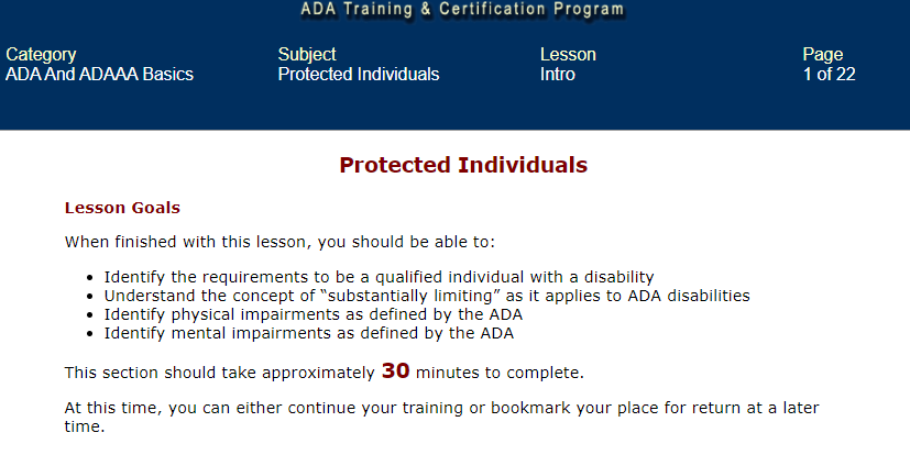 ADA training