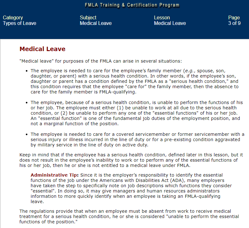 FMLA Training Certification Program What s the Course?